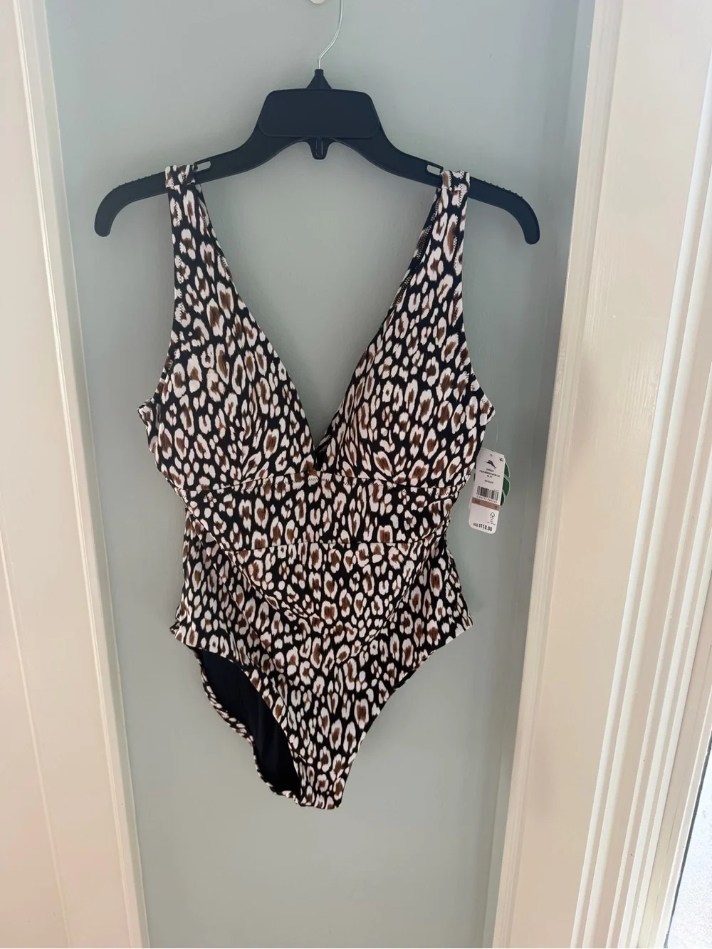 Tommy Bahama Palm Modern Safari Cat V-Neck One-Piece Swimsuit